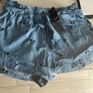 Mickey Mouse chambray paper bag shorts BRAND NEW